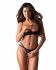 Комплект Obsessive Nutris 2-pcs crotchless set, XS/S, ліф з відкритими чашками, трусики з доступом