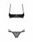 Комплект Obsessive Nutris 2-pcs crotchless set, M/L, ліф з відкритими чашками, трусики з доступом