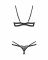 Комплект Obsessive Nutris 2-pcs crotchless set, M/L, ліф з відкритими чашками, трусики з доступом
