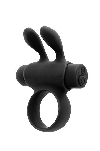Ерекційне віброкільце S Pleasures Premium Rabbit Ring чорне, зі знімною віброкулею та вушками