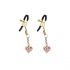 Затискачі для сосків з підвіскою Liebe Seele Nipple Clamps Gold Heart-shaped Flowers on White