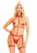 Костюм медсестри Leg Avenue 2PC Vegan Leather Nurse Harness Teddy and Headband Red S, шапочка