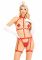 Костюм медсестри Leg Avenue 2PC Vegan Leather Nurse Harness Teddy and Headband Red L, шапочка