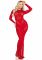 Сукня з довгим рукавом Leg Avenue Lace and Net Bodycon Gown One Size, Red