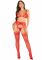 Комплект ліф, трусики, пояс із панчохами Leg Avenue One Size, Red