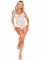 Боді з відкритою спиною та рюшами на стегнах Leg Avenue Lace Floral Lace Halter Teddy One Size, White