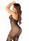 Бодістокінг з глибоким декольте Leg Avenue Seamless Net and Lace Lingerie Jumpsuit One Size, Black