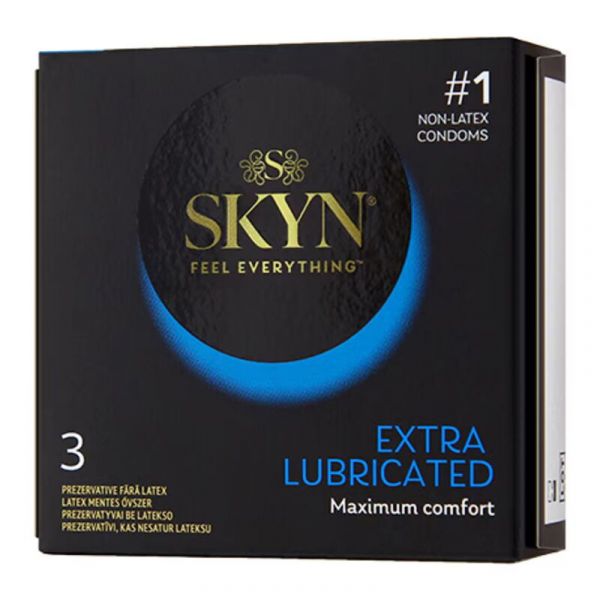 Безлатексні преміум-презервативи SKYN Extra Lubricated 3 шт, ультратонкі, на 40 % більше змазки
