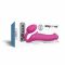 Безремінний страпон з вібрацією Strap-On-Me Vibrating Fuchsia L, діаметр 3,7см, пульт ДК, регульований