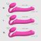 Безремінний страпон з вібрацією Strap-On-Me Vibrating Fuchsia XL, діам. 4,7см, пульт ДК, регульований