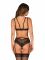 Комплект Obsessive Allastia 2-pcs set black S/M, регульовані бретелі, багаторівнева застібка