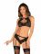 Комплект Obsessive Allastia 2-pcs set black S/M, регульовані бретелі, багаторівнева застібка