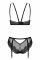 Комплект Obsessive Allastia 2-pcs set black S/M, регульовані бретелі, багаторівнева застібка