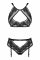 Комплект Obsessive Allastia 2-pcs set black L/XL, регульовані бретелі, багаторівнева застібка