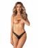 Трусики-стрінги з мереживом Obsessive Arrowel Black crotchless thong L/XL