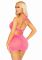 Сукня Leg Avenue Lurex Rhinestone Keyhole Halter Dress One Size Neon Pink
