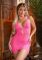 Сукня Leg Avenue Lurex Rhinestone Keyhole Halter Dress One Size Neon Pink