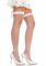 Панчохи-сітка зі швом ззаду Leg Avenue Bow back seam thigh highs One size White, атласний бант