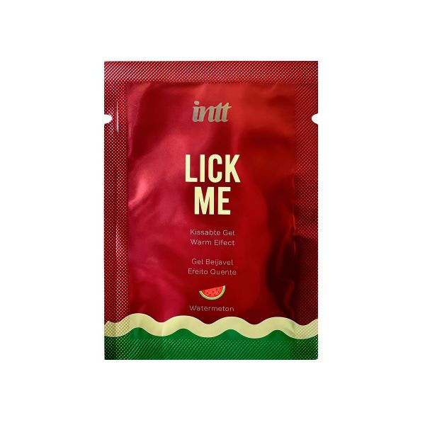 Пробник гелю для оральних пестощів з зігрівальним ефектом INTT Lick Me Kissable Gel Watermelon 2 мл
