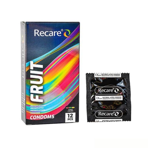 Презервативи Holographic Recare Fruit Flavour Condoms 12 шт, аромати: м'ята, банан, полуниця