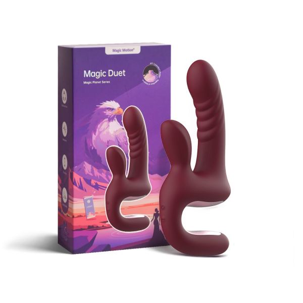 Смарт-пульсатор Magic Motion Magic Duet Bordeaux, 10 режимів пульсацій, 10 режимів вибрації