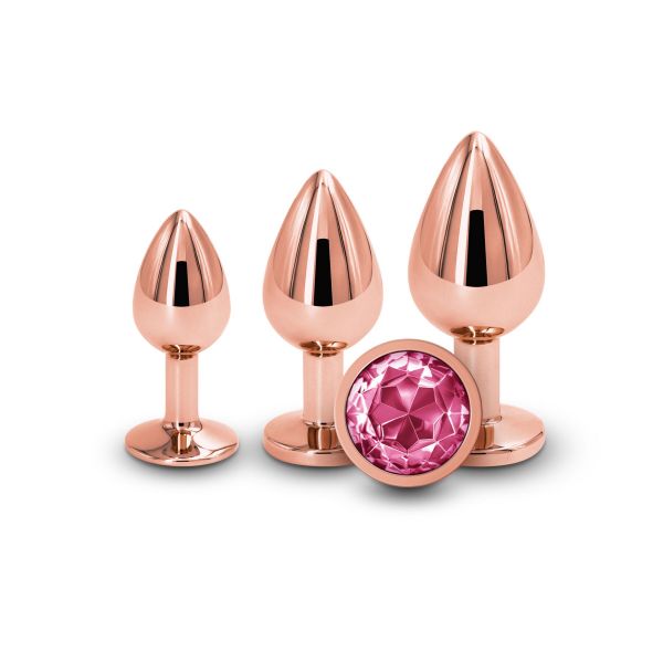 Набір анальних пробок NS Novelties Rear Assets - Trainer Kit - Rose Gold - Pink Gem