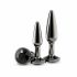 Набір анальних пробок NS Novelties Rear Assets - Tapered Trainer Kit - Gunmetal - Black