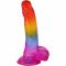 Фалоімітатор Doc Johnson Crystal Jellies - Realistic cock with balls 8.5 Inch - Rainbow