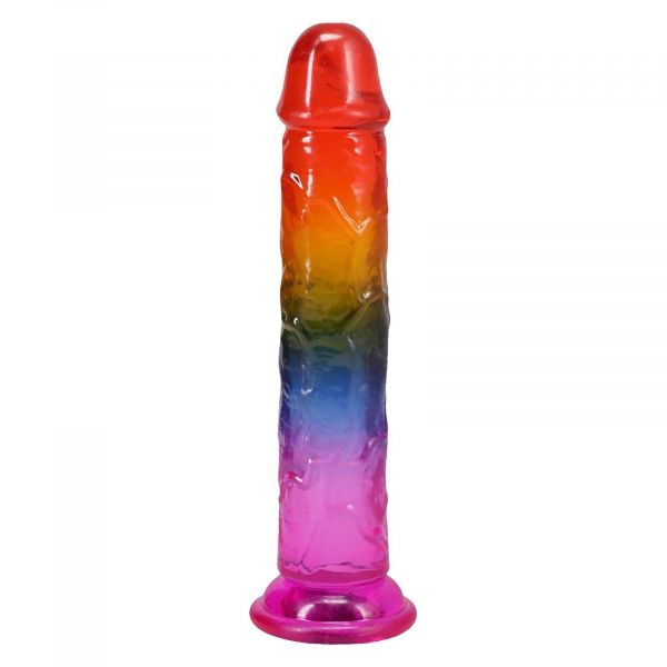 Фалоімітатор Doc Johnson Crystal Jellies - 7.5 Inch Dong - Rainbow