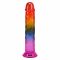Фалоімітатор Doc Johnson Crystal Jellies - 7.5 Inch Dong - Rainbow