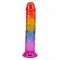 Фалоімітатор Doc Johnson Crystal Jellies - 7 Inch Сlassic Dong - Rainbow