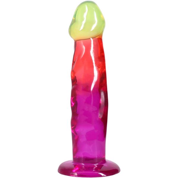 Фалоімітатор Doc Johnson Crystal Jellies - 7.5 Inch Classic Dong - Rainbow