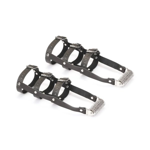 Шкіряна портупея для гомілкостопу зі шпорами Liebe Seele Leather High Heel Ankle Harness Silver