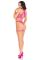 Комплект Leg Avenue Lace Bra Top and Panty with Garters One Size Pink