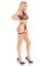 Комплект Leg Avenue Lace Bra Top and Panty with Garters One Size Black