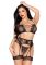 Комплект Leg Avenue Bra Top,G-String and Harness One Size Black