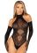 Боді Leg Avenue Lace Halter Teddy and Long Gloves One Size Black