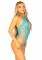 Мереживне тедді Leg Avenue Lace and net halter teddy One size Turquoise, глибокий виріз, халтер