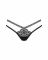 Трусики-стрінги Obsessive Blomentis thong, XS/S, чорні, мереживні, боковинки — подвійні смужки