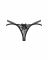 Трусики-стрінги Obsessive Blomentis thong, XS/S, чорні, мереживні, боковинки — подвійні смужки
